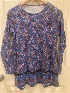 J. Jill Blue Paisley Long-Sleeve Tunic